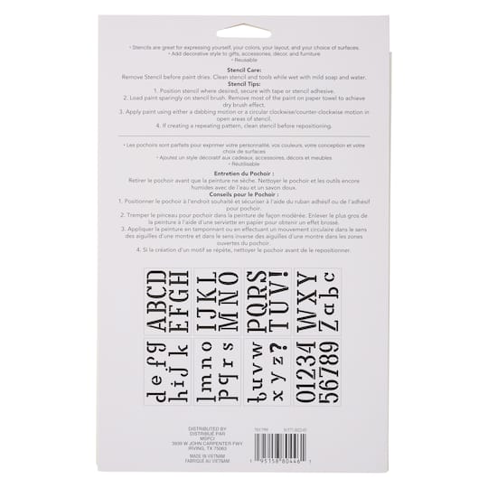 3" Skinny Serif Alphabet Stencils by Craft Smart®